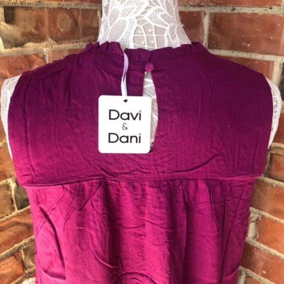 Davi & Dani Boho Laced Mock Neck Dress NWT - Picture 7 of 8